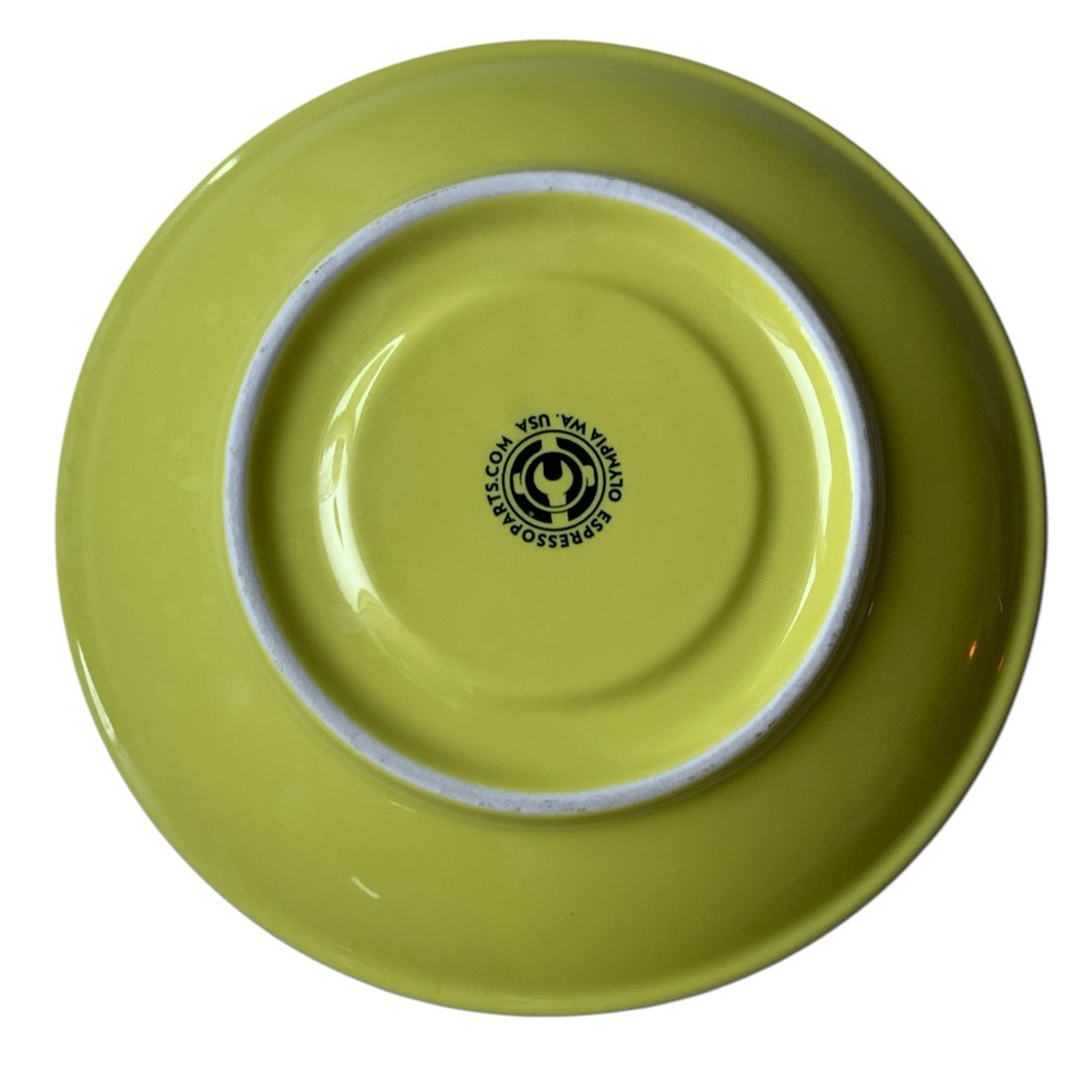 NEW LATTE Yellow & White COFFEE Cup and Saucer Set 12 OZ Spring Summer Kitchen - Picture 5 of 5